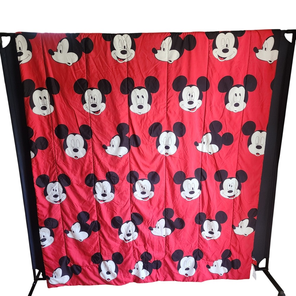Disney Mickey Mouse Reversible Comforter Twin Red Mickey Face Print Modern 2020s